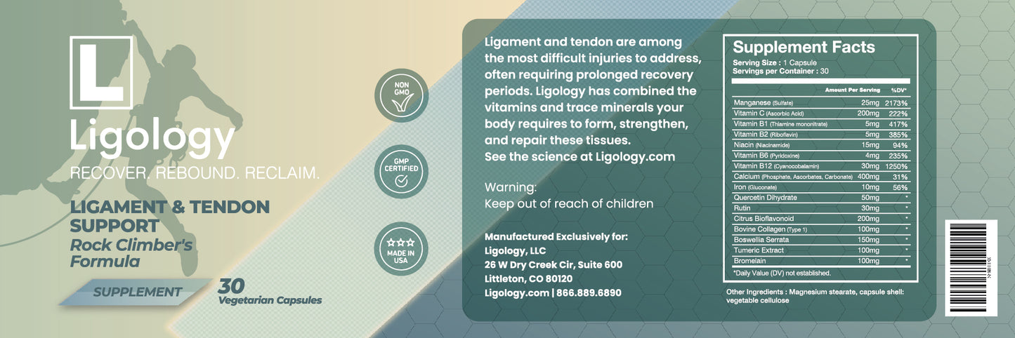 Ligology. Ligament and Tendon Supplement for Climbers